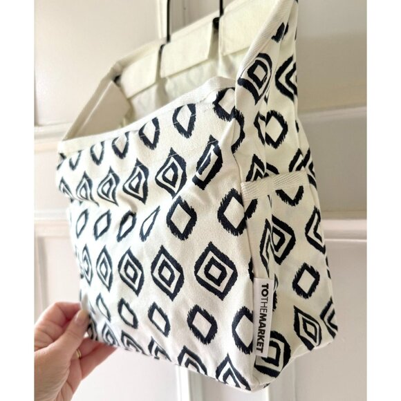 To The Market Hanging Wall Storage Organizer Bag Diamond Print Organic Cotton - Picture 3 of 9